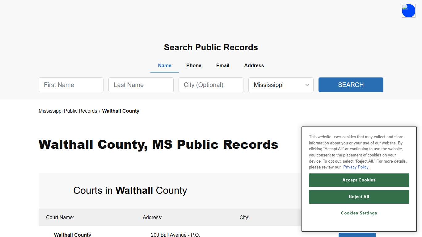 Walthall County, MS Public Court, Arrest and Inmate Records - ThePublicIndex