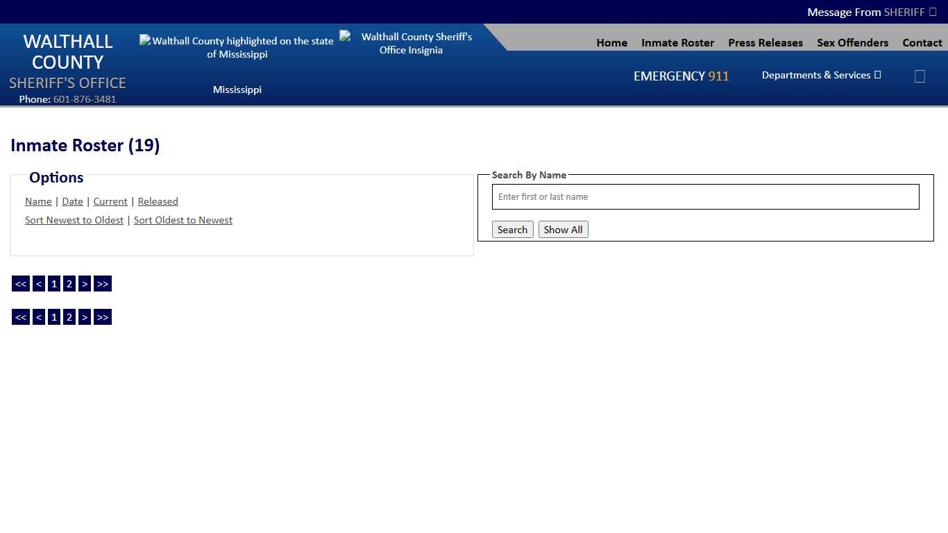 Inmate Roster - Page 4 Current Inmates Booking Date Descending - Walthall County MS Sheriff's Office